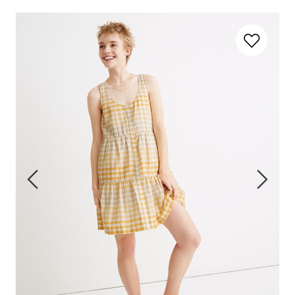 Button front tiered mini dress